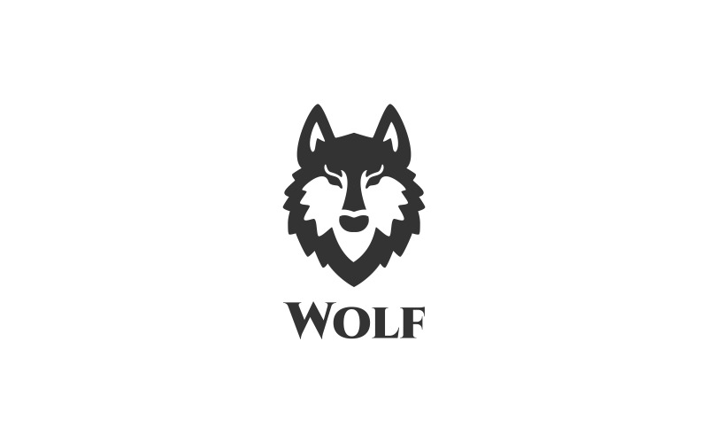 Modello di logo di lupo
