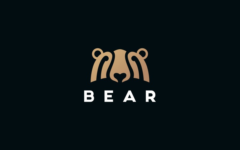 Modelo de logotipo de urso moderno