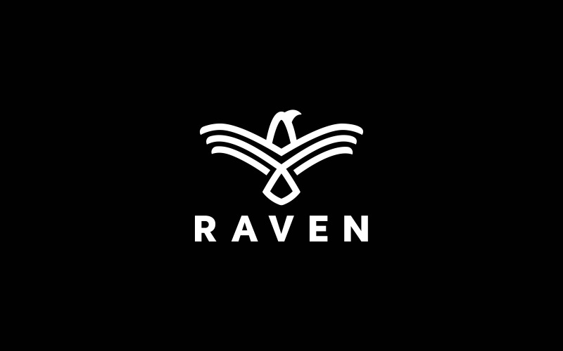 Download Шаблон логотипа "Raven Logo Template" / Raven Logo Template - Шаблон логотипа на тему графика agency,animal,bird,blog,business,company,corporate,crow,dark,game,games,head,identity,logo,media,medieval,online,print,professional,raven