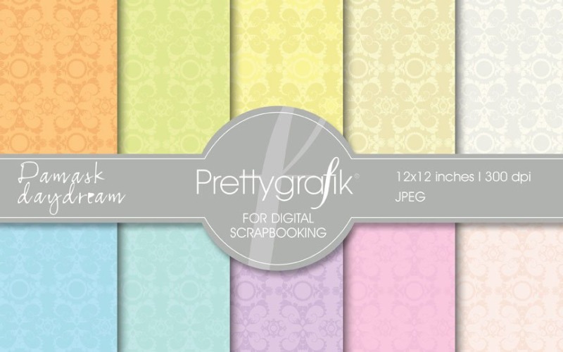 Download Vector "Damask Digital Paper, Commercial Use - Vector Image" / Damask Digital Paper, Commercial Use - Vector Image - Vector на тему графика scrapbooking,patterns,digital papers,digital art,pastel,digital scrapbooking,damask