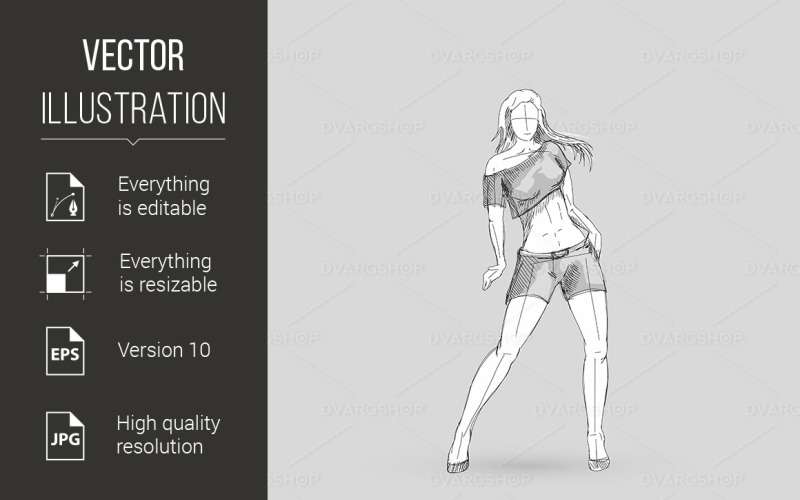 Download Vector "Dancing Girl - Vector Image" / Dancing Girl - Vector Image - Vector на тему графика girl,dancing,style,dancer,performer,beautiful,seduction,label,night,party,pretty,hot,stripper,card,cute,disco,sensuality,woman,attractive,fashion