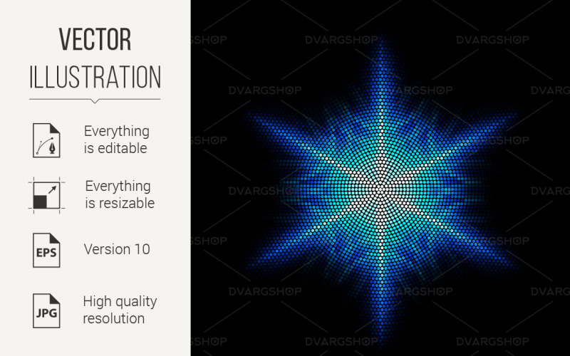 Download Vector "Dots Digital Form - Vector Image" / Dots Digital Form - Vector Image - Vector на тему графика digital,dots,star,black,bright,spotlight,blue,elegance,globe,computer,design,shape,decoration,style,arts,cyberspace,futuristic,spotted,pixelated,mesh