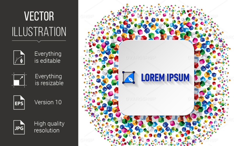 Download Vector "Geometric Background - Vector Image" / Geometric Background - Vector Image - Vector на тему графика background,geometric,paper,for,square,multicolored,configuration,abstract,element,shiny,vibrant,decor,wallpaper,banner,modern,toy,energy,box,spectrum