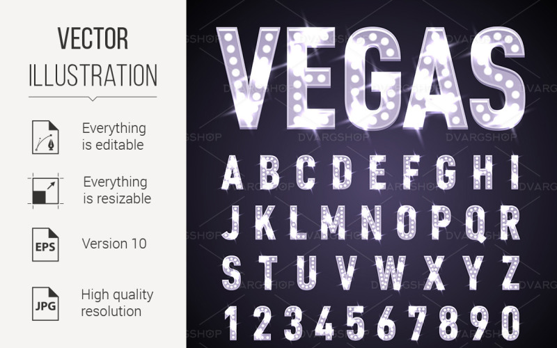 Download Vector "Night Font - Vector Image" / Night Font - Vector Image - Vector на тему графика vegas,light,night,font,retro,white,typeface,gamble,carnival,entertainment,type,alphabet,character,shiny,vector,celebration,bright,ater,casino,gambling