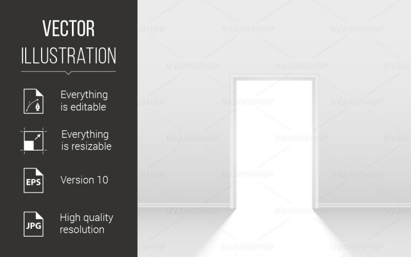 Download Vector "Open Door - Vector Image" / Open Door - Vector Image - Vector на тему графика open,door,illustration,white,design,background,faith,alone,build,web,indoors,home,outside,symbol,lock,freedom,interior,life,abstract,vision