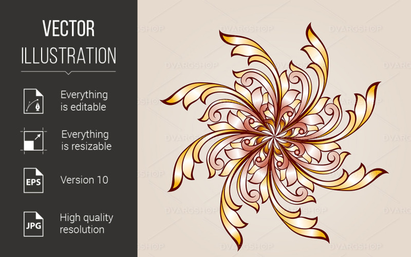 Patrón de flores de Henna - Imagen vectorial