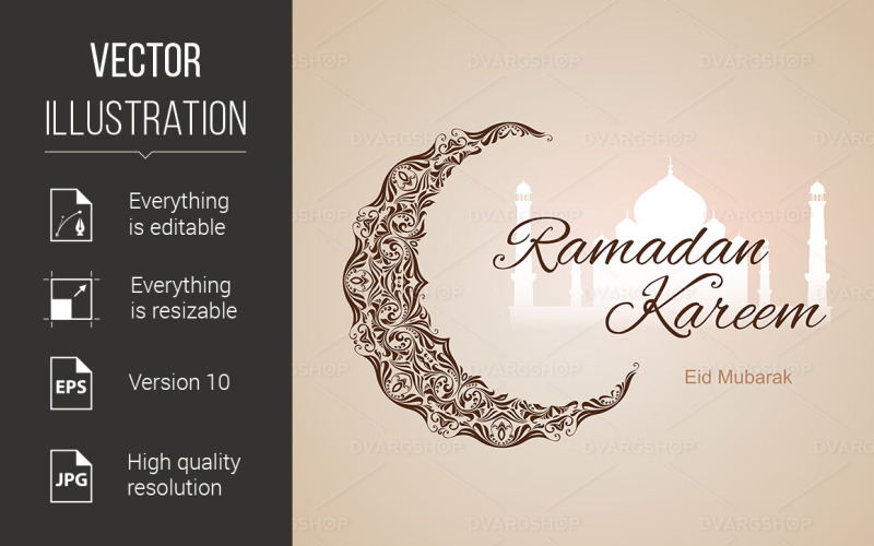 Ramadan Kareem Wenskaart - Vector Afbeelding