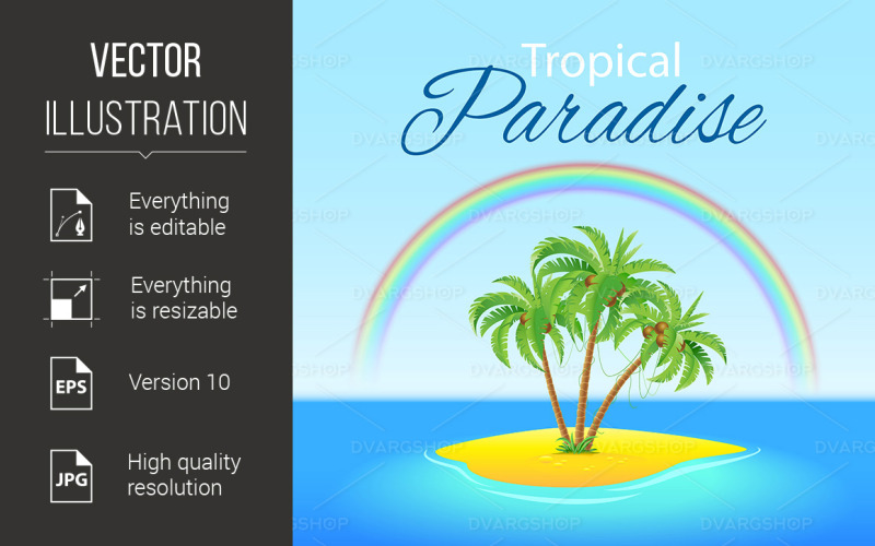 Scena Tropikalna - Grafika wektorowa