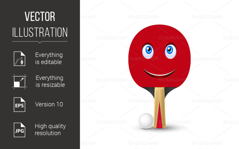 Download Vector "Tennis Racket and White Ball - Vector Image" / Tennis Racket and White Ball - Vector Image - Vector на тему графика ball,tennis,racket,white,game,sport,speed,cut,metaphors,smile,lifestyle,recreational,individual,symbol,playing,illustrations,eyes,circle,relaxation,vector