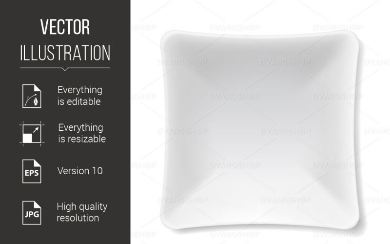 Download Vector "White Plate - Vector Image" / White Plate - Vector Image - Vector на тему графика plate,white,isolated,empty,porcelain,cafe,dinner,utensil,setting,view,simple,china,shiny,tableware,service,menu,ceramics,shape,eat