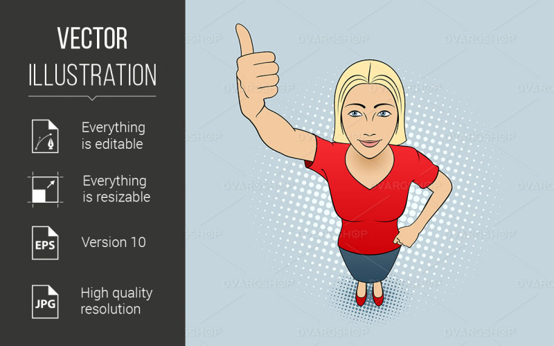 Download Vector "Woman Gesturing - Vector Image" / Woman Gesturing - Vector Image - Vector на тему графика woman,thumbs,illustration,cartoon,young,isolated,adult,okay,fun,female,vector,smiling,good,making,attractive,person,girl,satisfied,casual,character
