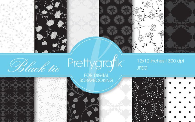 Download Vector "Black tie Digital Paper, Commercial - Vector Image" / Black tie Digital Paper, Commercial - Vector Image - Vector на тему графика scrapbooking,flower,dots,patterns,digital papers,digital art,digital scrapbooking