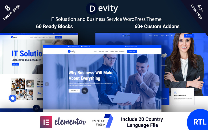 Devity - IT-oplossingen Zakelijke service WordPress-thema