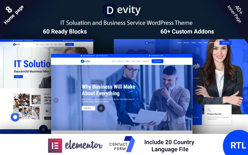 Devity - тема WordPress для бизнес-сервисов ИТ-решений
