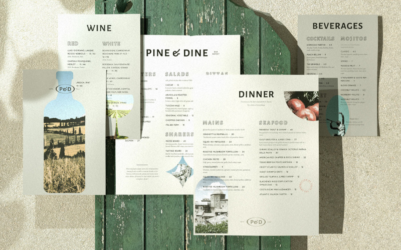 Menú de restaurante elegante - Plantilla de identidad corporativa