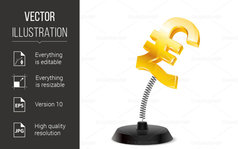 Download Vector "Pound Souvenir - Vector Image" / Pound Souvenir - Vector Image - Vector на тему графика souvenir,spring,pound,table,sign,glossy,golden,accessory,metal,icon,symbol,savings,glister,price,united kingdom,toy,british,jumping,gift,exchange