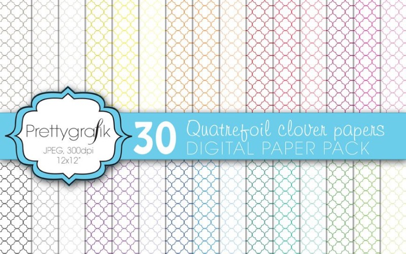 Download Vector "Quatrefoil Clover Digital Paper - Vector Image" / Quatrefoil Clover Digital Paper - Vector Image - Vector на тему графика scrapbooking,colorful,clover,patterns,digital papers,digital art,digital scrapbooking