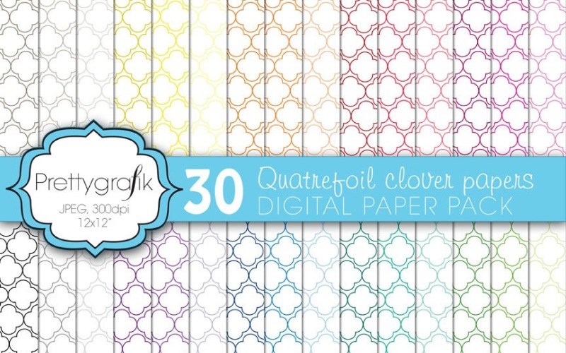 Download Vector "Quatrefoil Clover Digital Paper - Vector Image" / Quatrefoil Clover Digital Paper - Vector Image - Vector на тему графика scrapbooking,colorful,clover,patterns,digital papers,digital art,digital scrapbooking