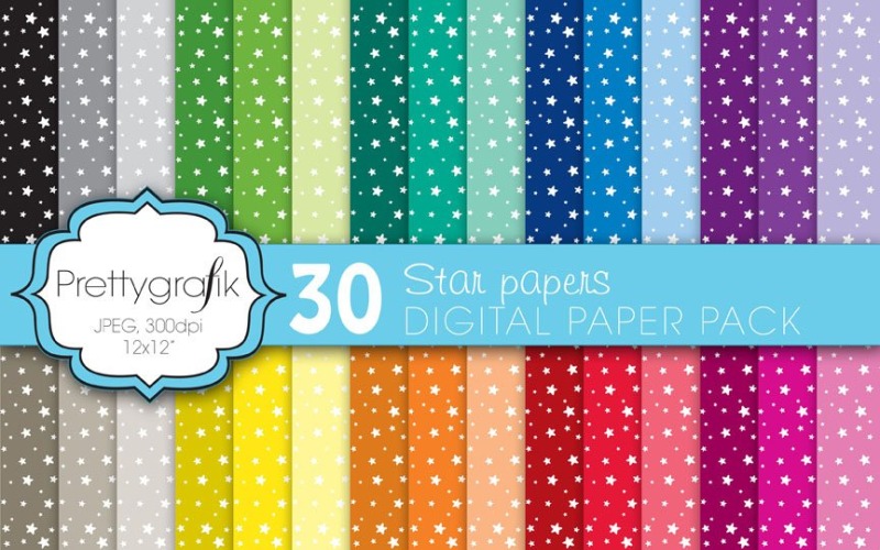 Star Digital Paper, komerční využití - vektorový obrázek