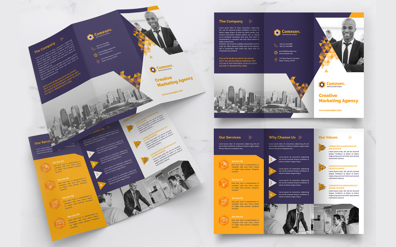 Brochure à trois volets Creative - Modèle d'identité d'entreprise
