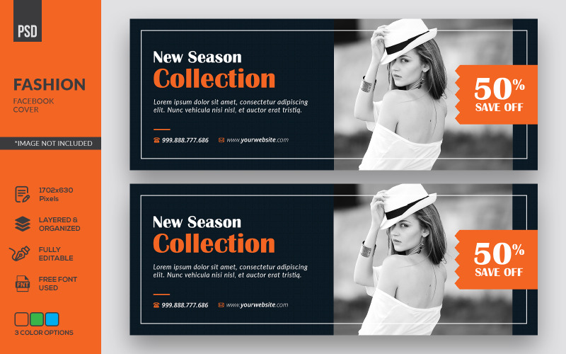 Fashion Facebook Cover - шаблон фирменного стиля