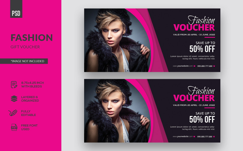 Download Фирменный стиль "Fashion Gift Voucher - Corporate Identity Template" / Fashion Gift Voucher - Corporate Identity Template - Фирменный стиль на тему графика gift,coupon,template,discount,fashion,voucher,design,business,card,invitation,special,buy,price,shop,promo,graphic,promotion,beauty salon,shopping,gift voucher