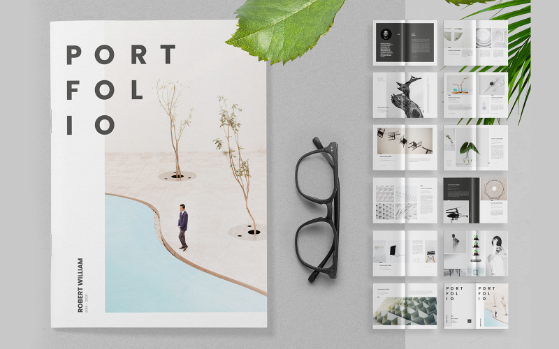 Download Фирменный стиль "Portfolio Template Creative - Corporate Identity Template" / Portfolio Template Creative - Corporate Identity Template - Фирменный стиль на тему графика catalog,brochure,gray,clean,work,minimal,minimalist,modern,project,professional