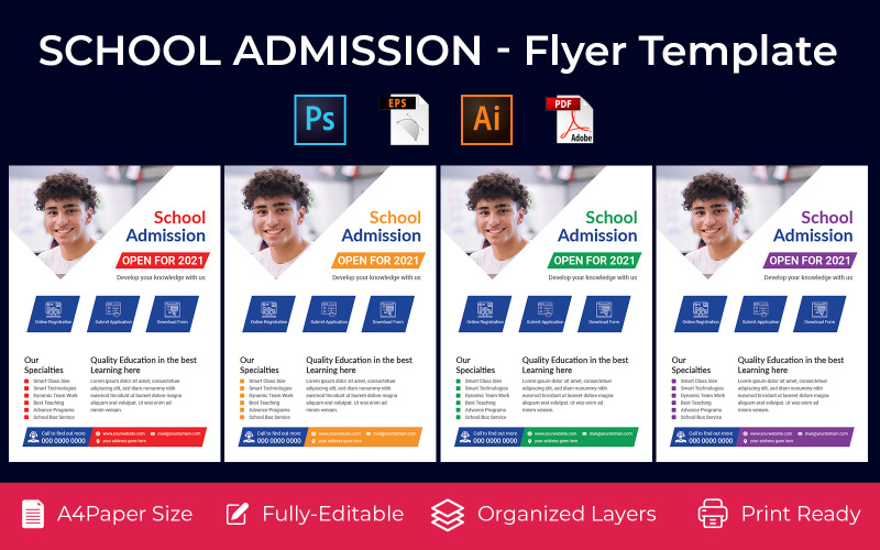 Download Фирменный стиль "School Admission promotion flyer PSD, AI design volume-2" / School Admission promotion flyer PSD, AI design volume-2 - Фирменный стиль на тему графика admission offer,advertising,after,after school,business,child,clean,creative,curriculum,curriculum vitae,education,magazine,magazine ad,open days,play group,preschool,primary,promo,promotion,