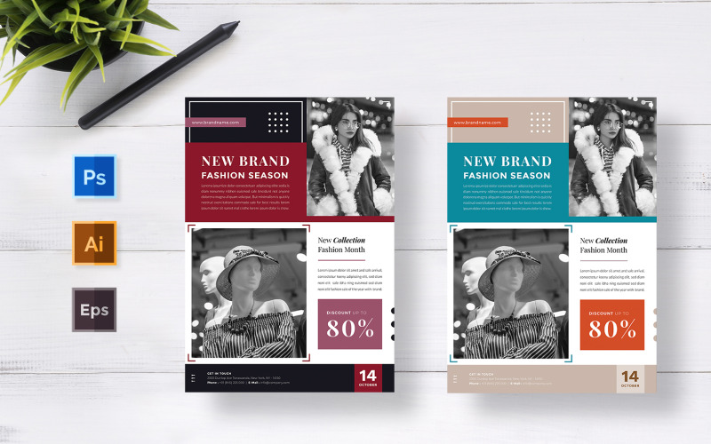 Сезон моды - Creative Clean Flyer - Шаблон фирменного стиля