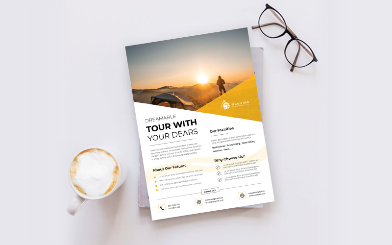 Download Фирменный стиль "Travel &amp; Tour Flyer - Corporate Identity Template" / Travel &amp; Tour Flyer - Corporate Identity Template - Фирменный стиль на тему графика font,travel,letter,design,text,type,style,illustration,background,symbol,element,graphic,summer,logo,beach,tourism,modern,holiday,sky,flight