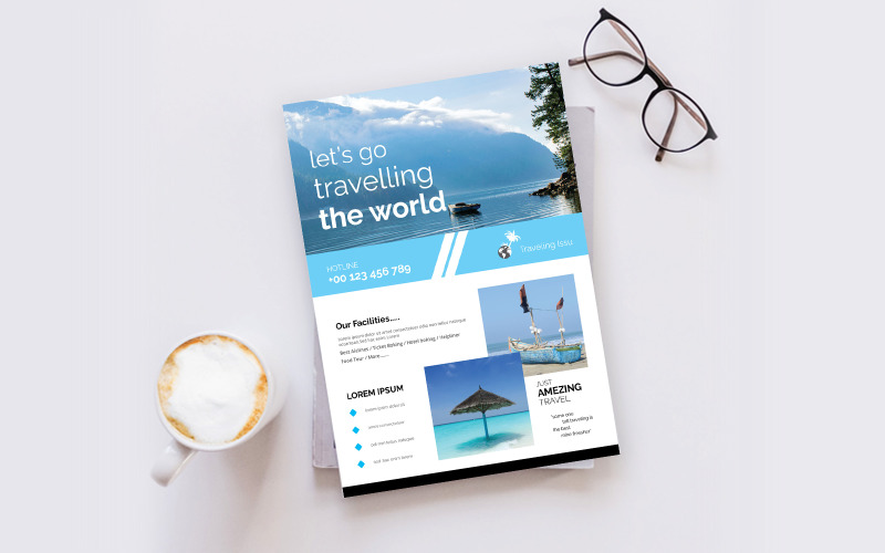 Download Фирменный стиль "Travel &amp; Tour Flyer - Corporate Identity Template" / Travel &amp; Tour Flyer - Corporate Identity Template - Фирменный стиль на тему графика font,travel,letter,design,text,type,style,illustration,background,symbol,element,graphic,summer,logo,beach,tourism,modern,holiday,sky,flight