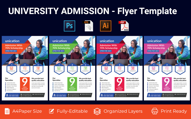 Download Фирменный стиль "University Admission promotion flyer PSD, AI design volume-5" / University Admission promotion flyer PSD, AI design volume-5 - Фирменный стиль admission,back,board,book,business,campus,classroom,college,concept,document,education,educational,element,exam,graduation,knowledge,learn,learning,paper,pen
