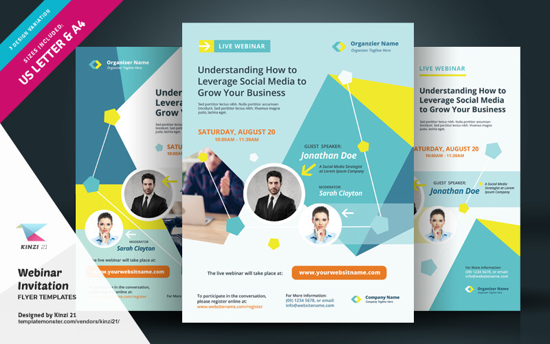 Webináriumi meghívó szórólap - Vállalati-sablon