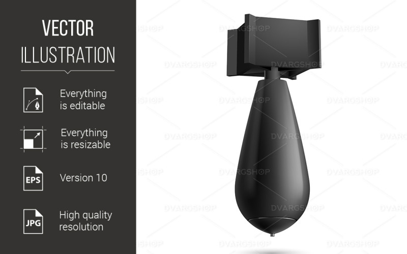 Download Vector "Bomb - Vector Image" / Bomb - Vector Image - Vector на тему графика bomb,black,isolated,illustration,background,violence,sign,air,metal,attack,bang,retro,explode,old,air force,army,power,war,logo,icon