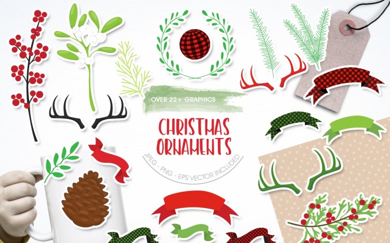Download Vector "Christmas Ornament - Vector Image" / Christmas Ornament - Vector Image - Vector на тему графика christmas,scrapbook,scrapbooking,clipart,clip art,prettygrafik,christmas clipart,vector art,holiday clipart,christmas bouquets,buffalo plaid,christmas berries,christmas antlers,christmas d&am