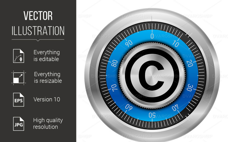 Download Vector "Copyright Protection - Vector Image" / Copyright Protection - Vector Image - Vector на тему графика copyright,protection,symbol,white,shape,right,black,sign,round,icon,legal,property,ownership,care,author,object,logo,closed,publication,data