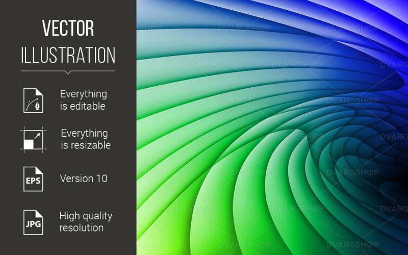 Download Vector "Green and Blue Waves - Vector Image" / Green and Blue Waves - Vector Image - Vector на тему графика blue,waves,green,background,evolve,wave,vector,stroke,stripe,decoration,ray,curly,element,spiral,composition,art,cartoon,swirl,rays,color