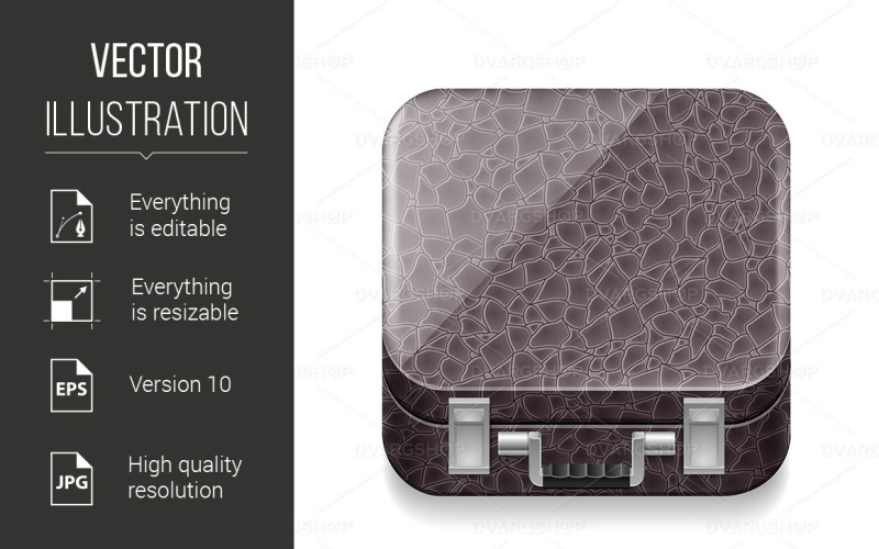 Download Vector "Leather Suitcase - Vector Image" / Leather Suitcase - Vector Image - Vector на тему графика lear,suitcase,white,shiny,voyage,trip,vector,portfolio,vacation,baggage,valise,business,trunk,departure,recreation,work,case,resort,briefcase,classic