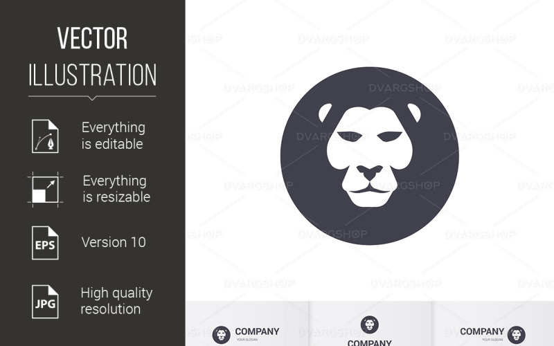 Download Vector "Lion Head - Vector Image" / Lion Head - Vector Image - Vector на тему графика lion,logo,head,template,design,mascot,king,ornament,illustration,royal,heraldry,leo,identity,arms,vector,decoration,shape,courage,company,emblem