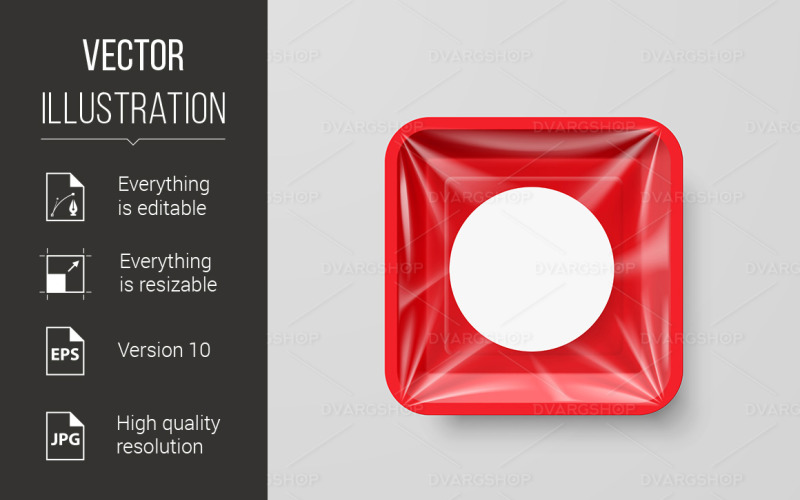 Download Vector "Plastic Food Container - Vector Image" / Plastic Food Container - Vector Image - Vector на тему графика container,plastic,food,empty,red,label,square,round,fast,snack,market,product,shiny,clear,background,white,illustration,object,front,fresh