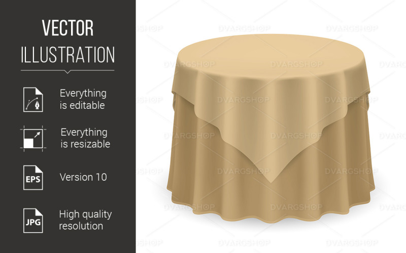 Download Vector "Round Tablecloth - Vector Image" / Round Tablecloth - Vector Image - Vector на тему графика table,round,tablecloth,isolated,beige,blank,elegance,realistic,celebration,cloth,traditional,empty,equipment,view,clean,shape,cover,lunch,illustration,bright