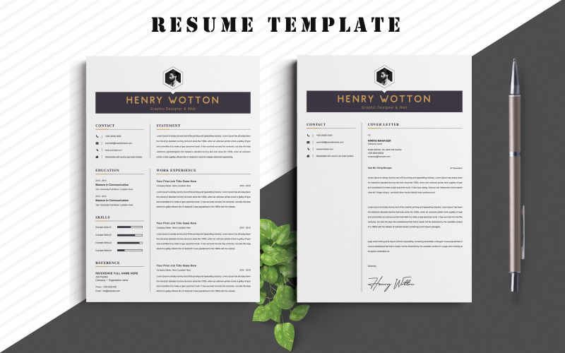Download Резюме "Henry Resume Template" / Henry Resume Template - Резюме на тему графика a4,clean resume,cv clean,cv doc,cv elegant,cv template,elegant,elegant resume,indesign,infographic,modern,modern resume,professional,professional resume,resume clean,resume creative,resume cv