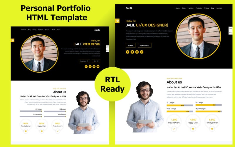 Jalil - Personal Portfolio Landing Page Template
