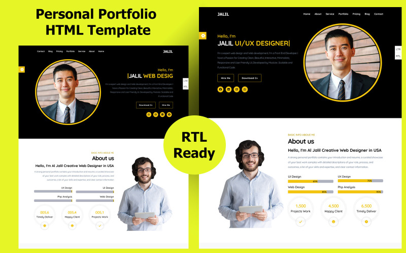 Jalil - Persönliche Portfolio-Landingpage-Vorlage
