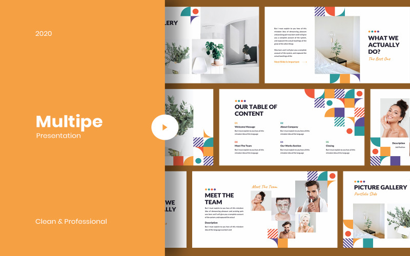 Multipe - Geometric PowerPoint template