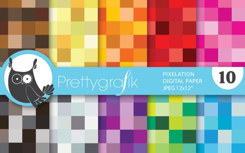 Pixel Mosaic Digital Paper - Vector Image