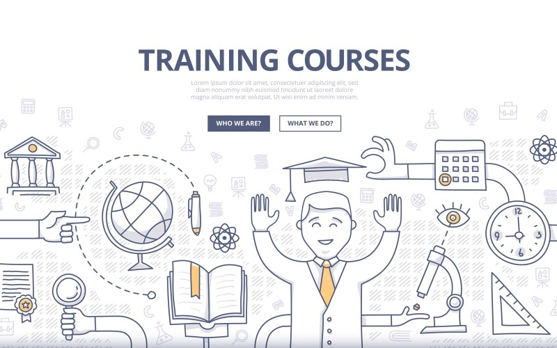 Download Vector "Training Courses and Education Doodle Concept - Vector Image" / Training Courses and Education Doodle Concept - Vector Image - Vector на тему графика vector,abstract,globe,college,professional,learning,education,background,university,course,student,training,illustration,computer,information,icon,banners,study,idea,success,symbol,doodle,res