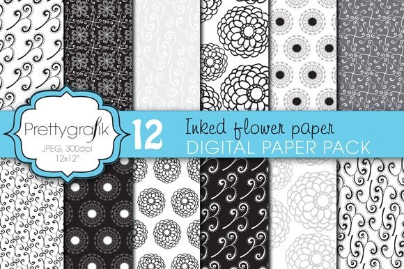 Download Vector "Wedding Floral Digital Paper, Commer - Vector Image" / Wedding Floral Digital Paper, Commer - Vector Image - Vector на тему графика scrapbooking,flower,patterns,digital papers,digital art,digital scrapbooking,dandelion