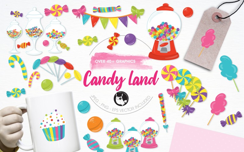 Candy Land Illustratie Pack - Vector Afbeelding