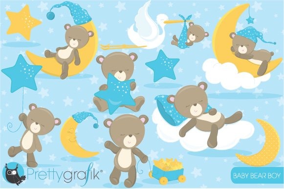 Clipart de bébé ours garçon - Image vectorielle